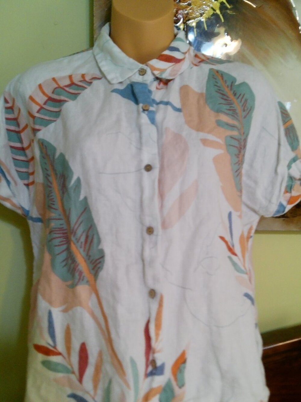 CYNTHIA ROWLEY LINEN BLOUSE SIZE SMALL GOOD CONDITION
